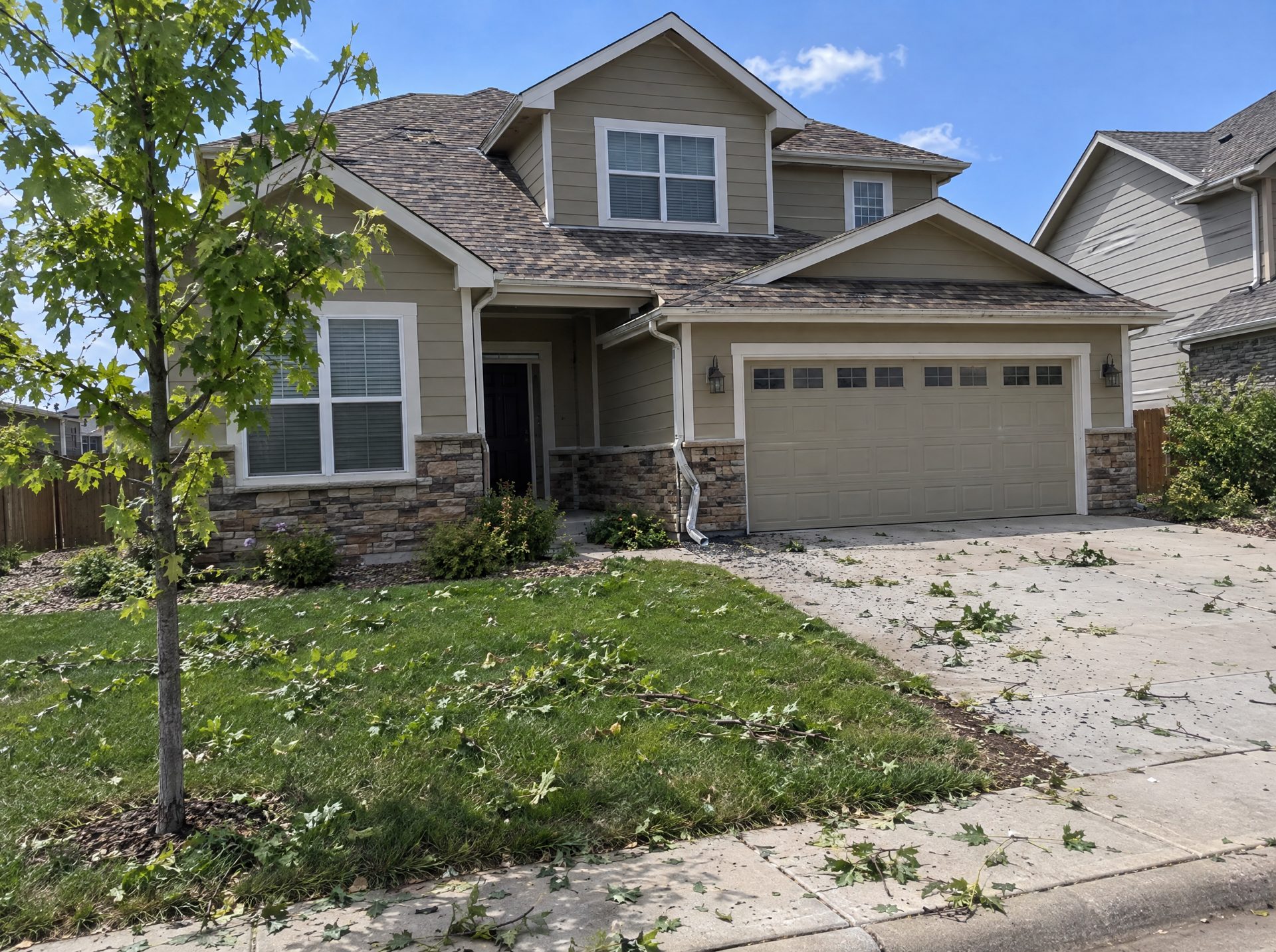 Before the storm damage repair in Aurora, photo 1